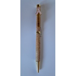 Stylo bille doré ruban rose...